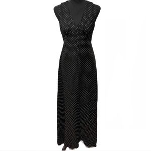 vintage black and white midi polka dot dress